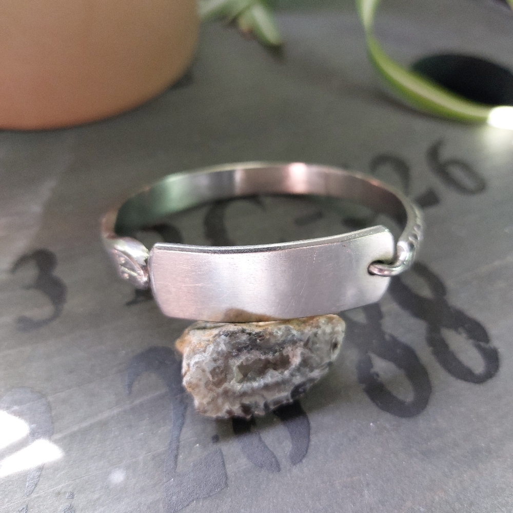 Serpent metal ID cuff bracelet